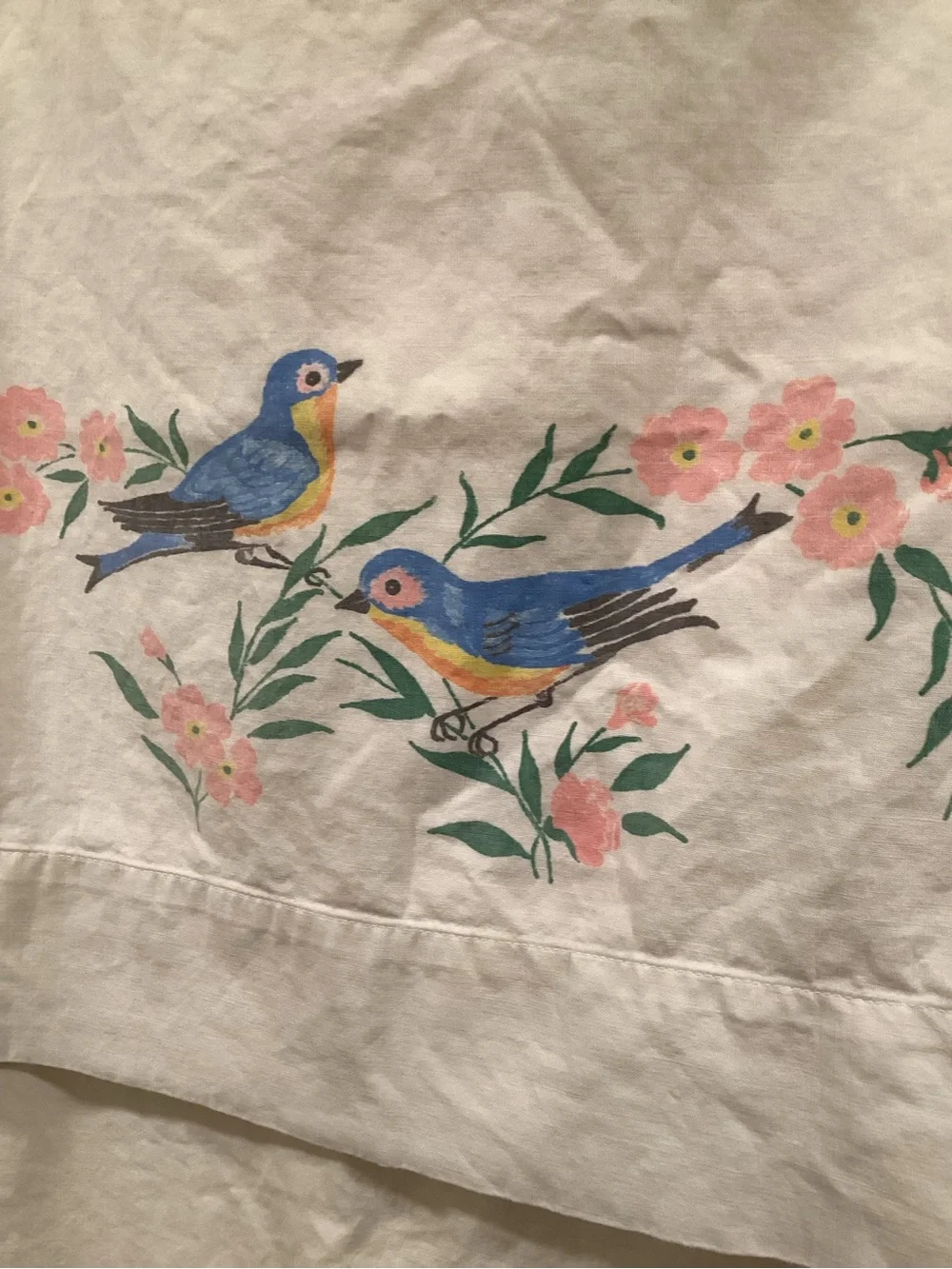 VTG Spring-maid All Cotton bluebird printed set of pillowcases